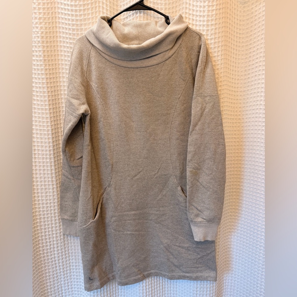 Lole Stone Gray Cowl Neck Sweater Dress